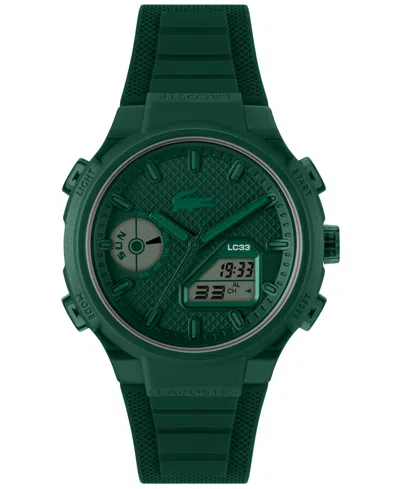 Lacoste Men's Lc33 Green Silicone Strap Watch, 44.8mm