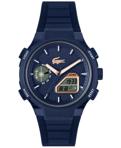 Lacoste Men's Lc33 Midnight Navy Silicone Strap Watch, 44.8mm