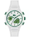 Lacoste Lc33 Silicone Strap Watch, 45mm In White