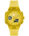 Lacoste Men's Lc33 Yellow Silicone Strap Watch, 45mm In Yellow
