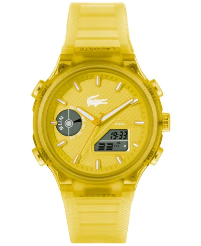 Lacoste Men's Lc33 Yellow Silicone Strap Watch, 45mm