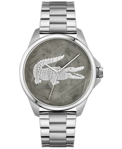 Lacoste Men's Le Croc Silver Tone Stainless Steel Bracelet Watch, 43mm