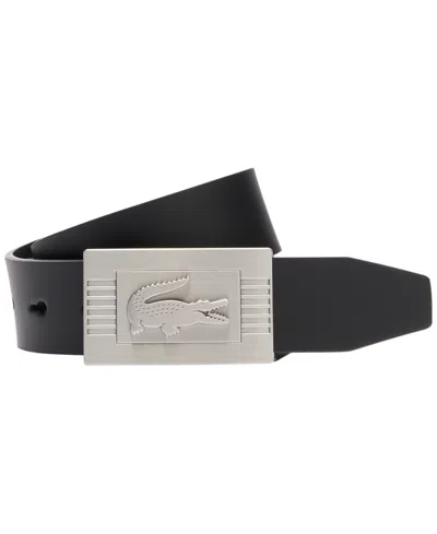 Lacoste Men's Leather Debossed Logo Belt In Black