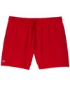 Lacoste Recycled Polyester Swim Trunks In 8un Rouge/vert