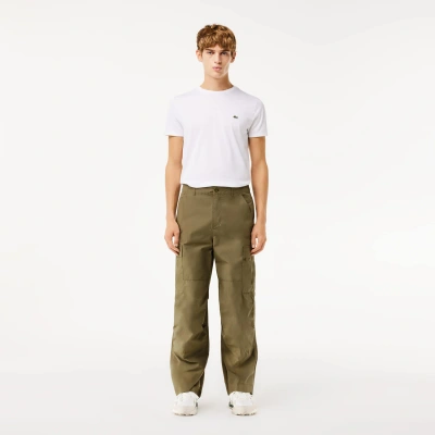 Lacoste Men's Lightweight Cotton Cargo Pants - 38 In Green