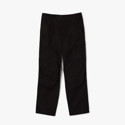 Lacoste Men's Lightweight Cotton Cargo Pants - 33 In Black