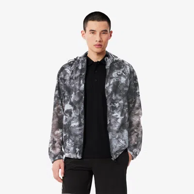 Lacoste Men's Lightweight Crocodile Print Sport Jacket - 58 - Xl In Grey