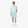 Lacoste Men's Lightweight Monogram Print Shorts - Xxl - 7 In Blue