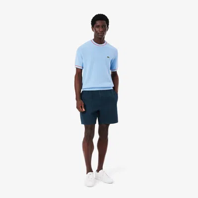 Lacoste Men's Lightweight Textured Shorts - S - 3 In Blue