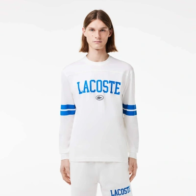 Lacoste Men's Long Sleeve Graphic T-shirt - L - 5 In White