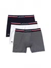 Lacoste Long Stretch Cotton Jersey Boxer Brief 3-pack In Gray