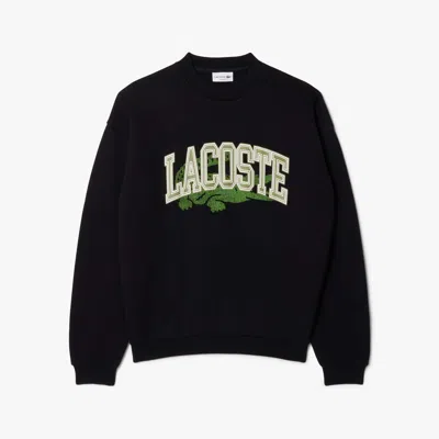 Lacoste Men's Loose Fit Fleece Sweatshirt - S - 3 In Black