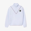 Lacoste Men's Loose Fit Zip Neck Piqué Sweatshirt - Xl - 6 In Blue