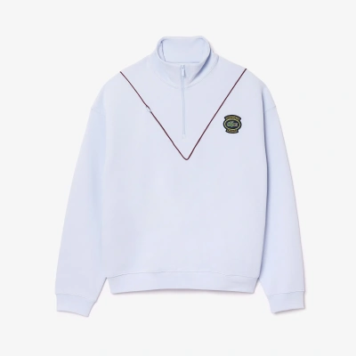 Lacoste Men's Loose Fit Zip Neck Piqué Sweatshirt - Xl - 6 In Blue