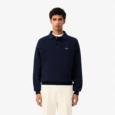 Lacoste Men's Loose Fit Piquã© Sweatshirt - Xxl - 7 In Blue