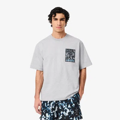 Lacoste Men's Loose Fit Thick Jersey T-shirt - Xl - 6 In Gray