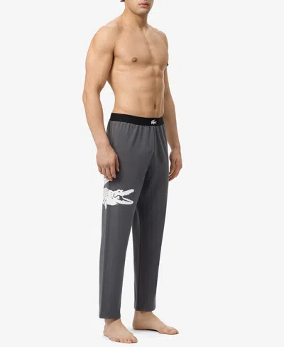 Lacoste Men's Loungewear Logo Pajama Pants In Gray