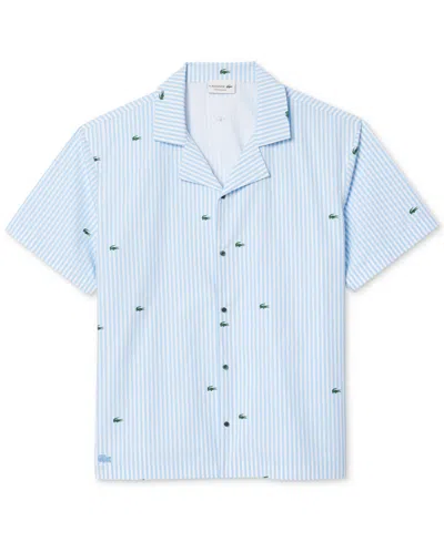 LACOSTE MEN'S LOUNGEWEAR SHORT SLEEVE BUTTON-FRONT PAJAMA TOP