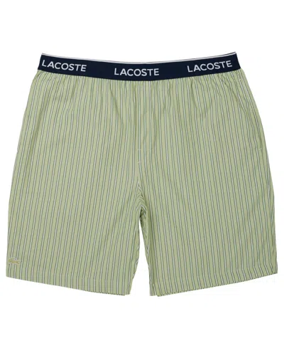 Lacoste Men's Loungewear Striped Straight-fit Shorts In Green