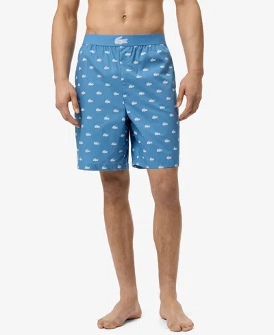 Lacoste Men's Loungewear Woven Pajama Shorts In Blue