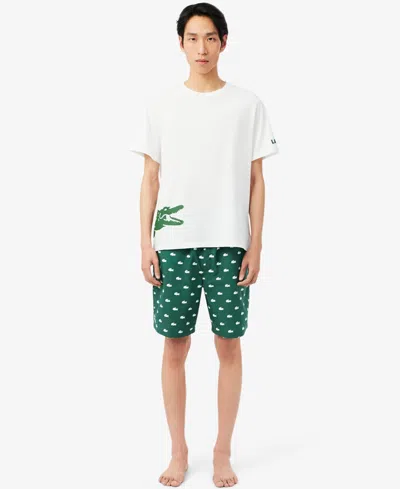 Lacoste Men's Loungewear Woven Pajama Shorts In Green