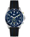 Lacoste Men's Mainsail Blue Silicone Watch 43mm In Blue