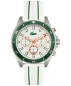 Lacoste Men's Mainsail White Silicone Watch 43mm In White