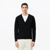 Lacoste Men's Merino Wool Cardigan - S - 3 In Black