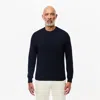 Lacoste Merino Wool Monochrome Crew Neck Sweater - 3xl - 8 In Blue