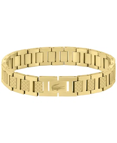 Lacoste Men's Metropole Silver-tone Stainless Steel Bracelet In Gold