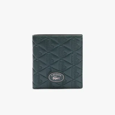 Lacoste Men's Monogram Compact Leather Billfold - One Size In Green