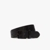 Lacoste Men's Monogram Leather Belt - 35 In In Black