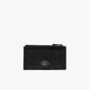Lacoste Men's Monogram Leather Zip Card Holder - One Size In Black