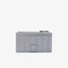 Lacoste Men's Monogram Leather Zip Card Holder - One Size In Blue