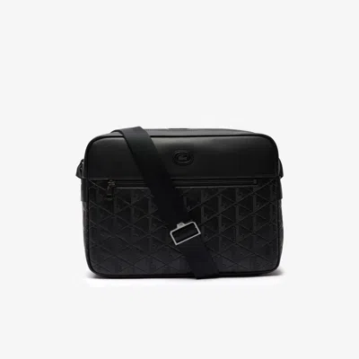 Lacoste Men's Monogram Leather Reporter Bag - One Size In Black