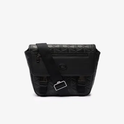 Lacoste Men's Small Monogram Messenger Bag - One Size In Black