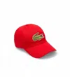 Lacoste Unisex Contrast Strap And Oversized Crocodile Cotton Cap - One Size In Red