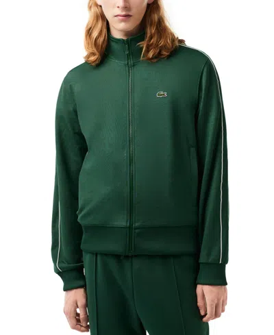 Lacoste Men's Paris Long Sleeve Zip-front Logo Sweatshirt In Green