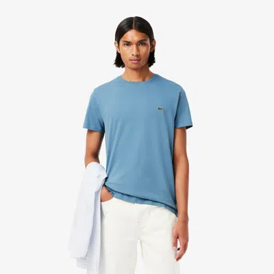Lacoste Mens Crew Neck Pima Cotton Jersey T-shirt In Limestone Hd9