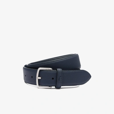 Lacoste Men's Piquã© Effect Canvas Belt - 39 In In Blue