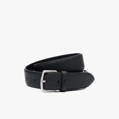 Lacoste Men's Piquã© Effect Canvas Belt - 51 In In Black