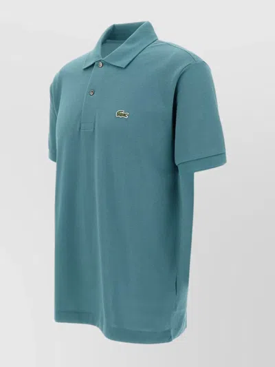 Lacoste Men's Polo Shirt Ribbed Edges In Green