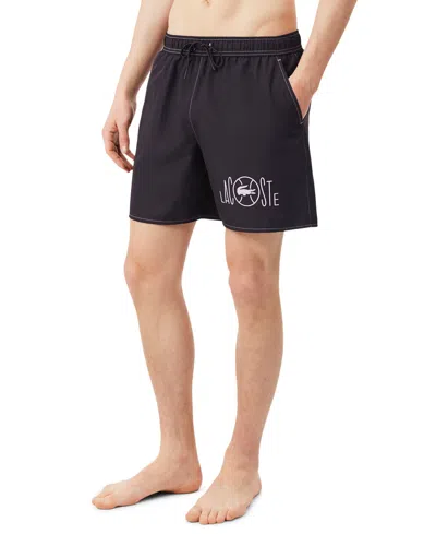 Lacoste Men's Quick-dry Elastic Waistband Swim Shorts In Blue