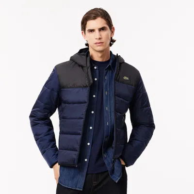 Lacoste Men's Water-repellent Quilted Puffer Jacket - 50 - M In Blue