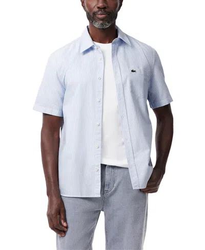 Lacoste Men's Raye Short Sleeve Button-front Shirt In E7b - Overview,white