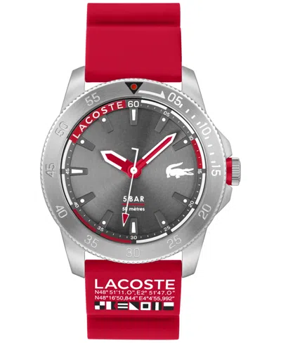 Lacoste Men's Red Silicone Strap Watch 46mm