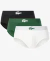 Lacoste Men's Regular-fit Briefs, 3-pack In Multi