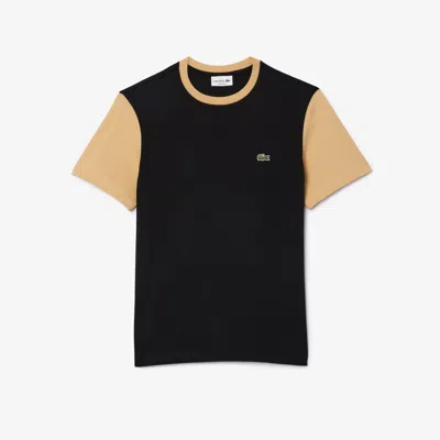 Lacoste Men's Regular Fit Cotton Colorblock T-shirt - Xl - 6 In Black