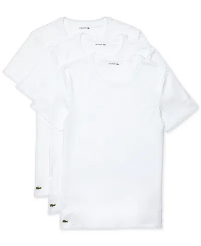 Lacoste Men's 3-pack Regular Fit Crewneck Undershirts In White