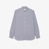 Lacoste Men's Regular Fit Gingham Poplin Shirt - 17¾ - 45 In White